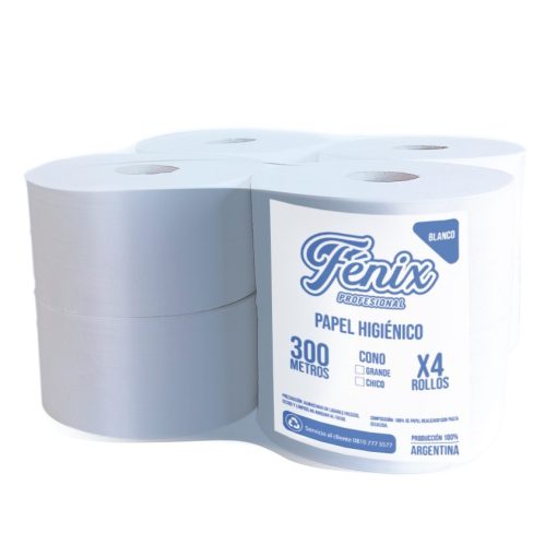 Fénix Papel Higiénico x 300m 8u cono 4,5mm